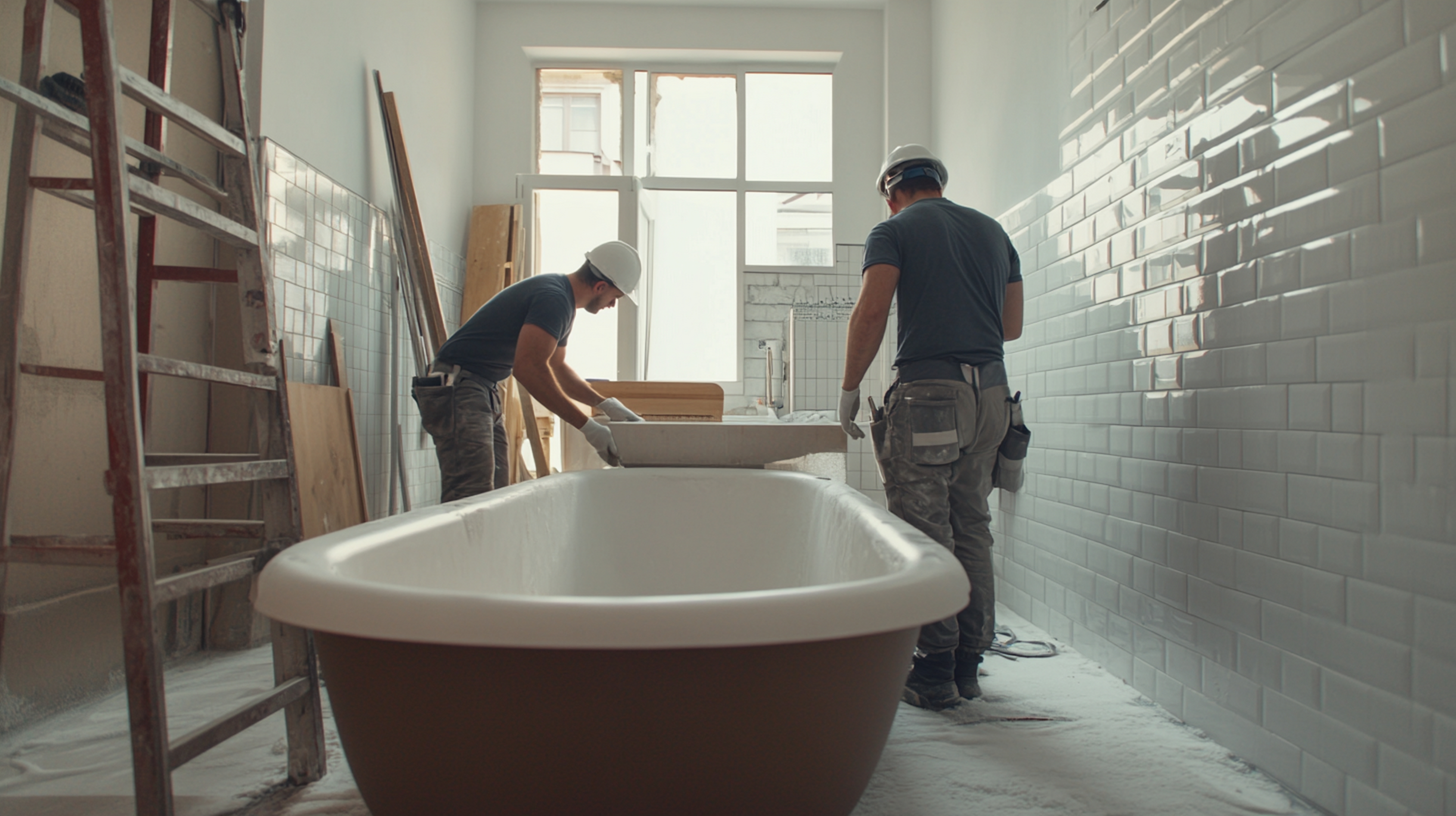 Photo de la rnovation de la salle de bain d'un bien immobilier